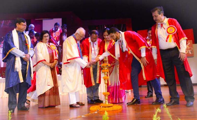 Techno India University confers honorary D.Litt to economist Bibek Debroy and writer Buddhadeb Guha