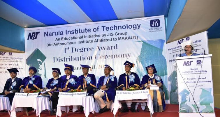 Narula Institute of Technology, flagship college of JIS Group, holds it first convocation, 840 students receive their degrees 