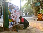 Kolkata artist Ranjit Das pays tribute to late Lata Mangeshkar through street graffiti