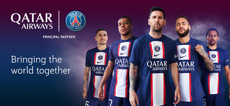Qatar Airways takes Paris Saint-Germain partnership to new heights as the official front of shirt sponsor