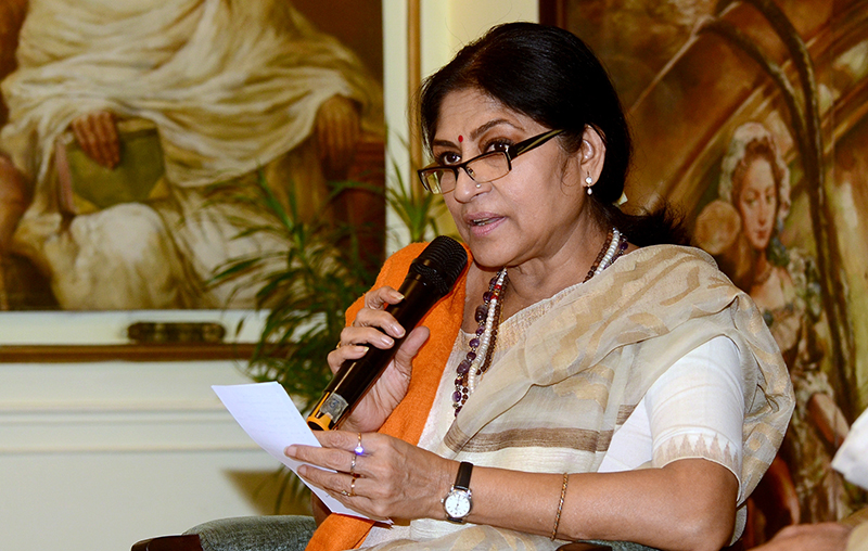 Roopa Ganguly, eminent actress and former Member of Parliament was the conversationalist at the Kalam session