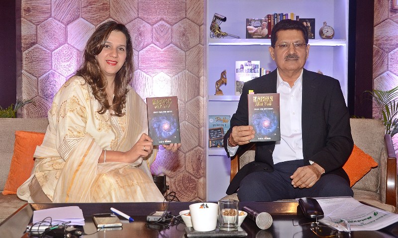 Conversationalist Jyoti Kapoor of Ehsaas Women of Nagpur with Ram K Sharma at the "Karma and You Create Your Own Destiny" book launch session.