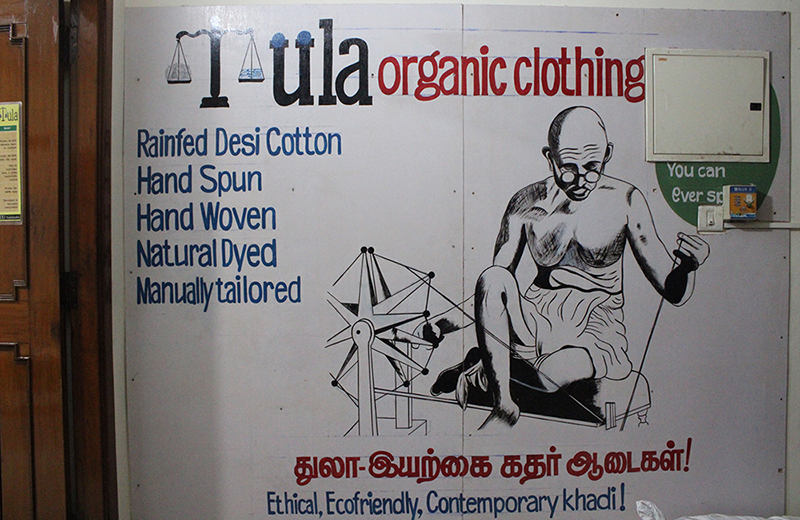 Tula Organic Clothing, a brand by a non-profit based in India’s Chennai, produces hand-spun clothes by rain-fed smallholder farmers. (Photo/Khushi Malhotra)