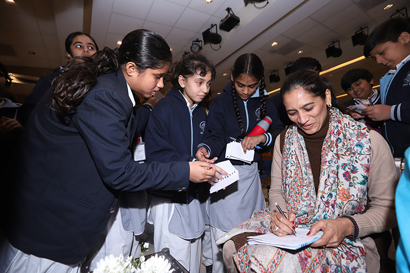 Namrata Jain with the students.