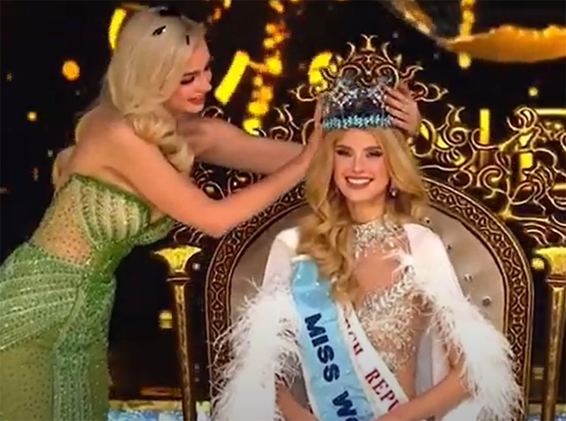 Češka Kristina Pešková je korunována Miss World 2024 v Bombaji |  Indie kvete