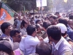 BJP holds law violation programme across WB, male cop allegedly beats female protester