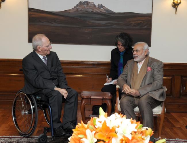 Federal Finance Minister of Germany Wolfgang Schauble meets PM Modi