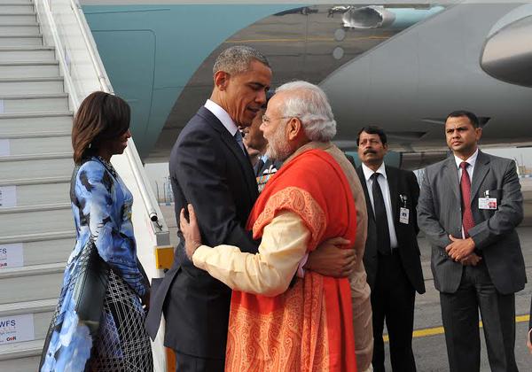US President, wife arrives in India