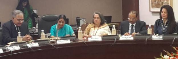 Sushma Swaraj chairs fifth meeting of Board of Trustees of India Development Foundation of Overseas Indians 
