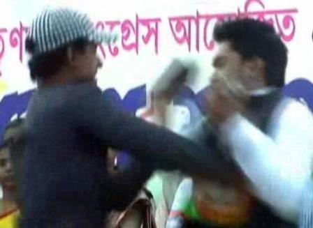 Mamata nephew TMC MP slapped by youth at rally