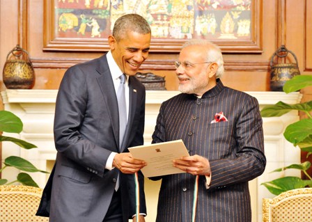 Modi meets Obama, calls nuclear deal as centerpiece of relationship