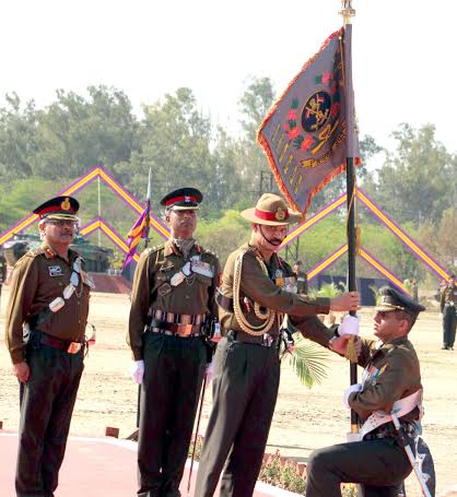 Standard presented to 18 CAVALRY of Indian Armoured Corps