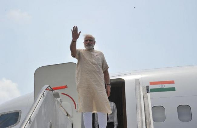 PM Modi visits Gujarat, launches Saurashtra Narmada Irrigation Project