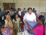M Venkaiah Naidu interacts with women at Swarna Bharat Trust