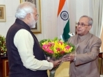 PM Modi calls on Pranab Mukherjee prior to the President's departure for south India 