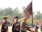 Standard presented to 18 CAVALRY of Indian Armoured Corps