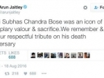Netaji death anniversary: Jaitley tweet piques Bose family, Mamata