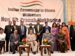 President Pranab Mukherjee meets Indian community in Ghana 