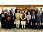 PM Modi interacts with scholars participating in Neemrana Conference
