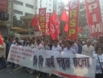 Kolkata: Left Front holds protest at CBI's office over Saradha scam probe