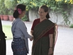 Myanmar Foreign Minister Aung San Suu Kyi meets Sonia Gandhi