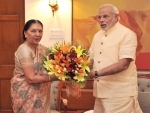 Gujarat Chief Minister Anandiben Patel submits her resignation to Governor