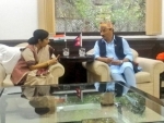 Sushma Swaraj meets Deputy Prime Minister and Foreign Minister of Nepal Kamal Thapa