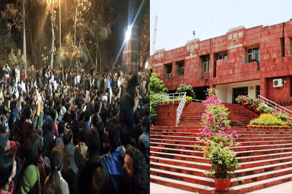 JNU student reported missing after brawl, parents on protest on campus