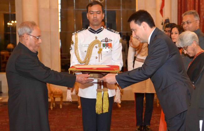 Envoys of four nations present credentials to President of India