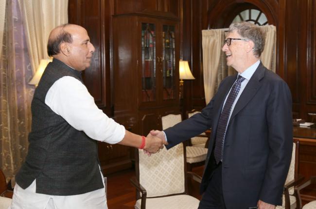 Bill Gates calls on Rajnath Singh