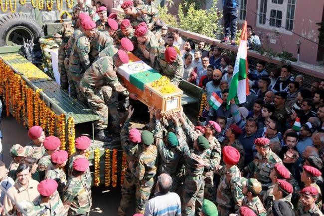 Captain Tushar Mahajan laid to rest with full military honours in Udhampur