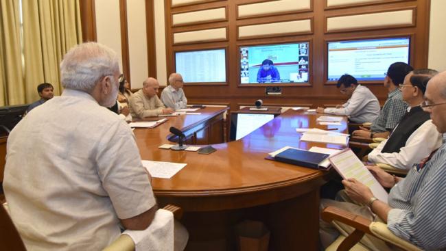 PM Narendra Modi interacts through PRAGATI