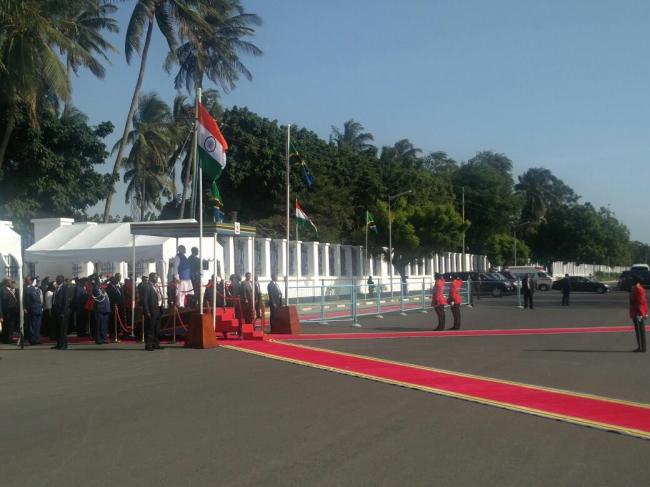 Ceremonial welcome given to PM Modi at Tanzania