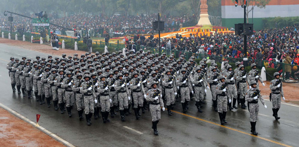 For the first time foreign soldiers march down Rajpath on R-Day