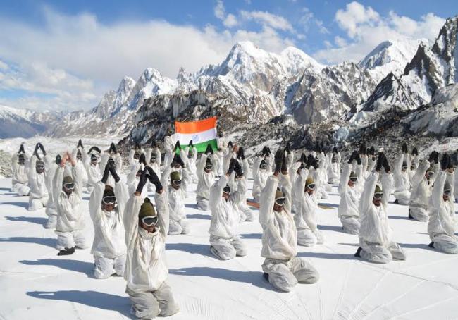 Yoga Day celebrated at Siachen Glacier