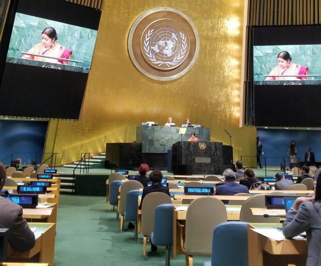 Abandon the dream as J&K will remain integral part of India, Sushma tells Pakistan at UNGA