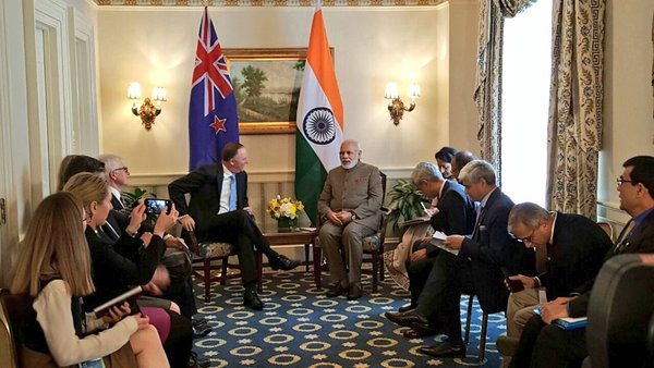 Modi meets NZ PM John Key
