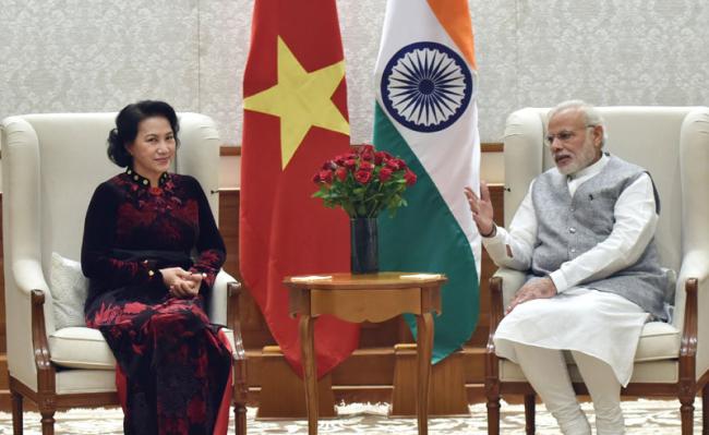 President of the National Assembly of Vietnam meets PM Modi