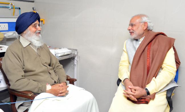 Narendra Modi wishes Punjab Chief Minister Parkash Singh Badal