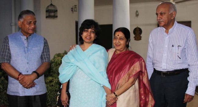 Judith D'Souza returns to India, meets Sushma Swaraj