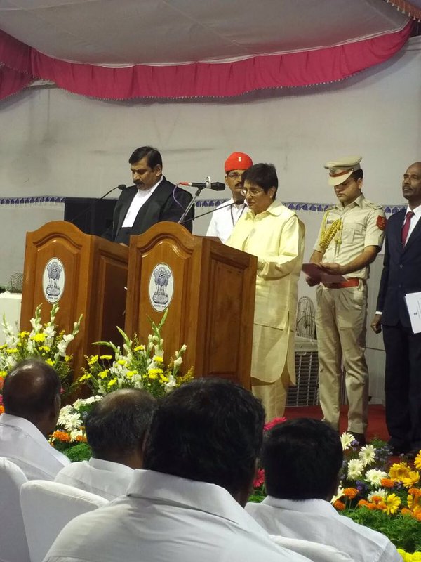 Kiran Bedi takes oath as Lt. Governor of Puducherry