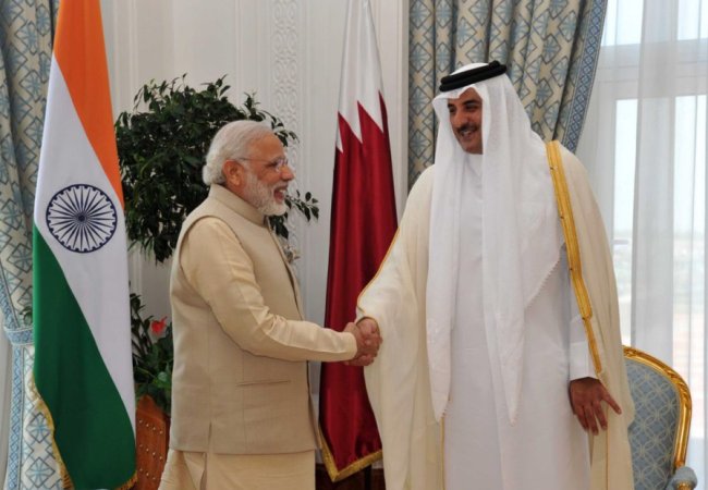 PM Modi meets Prince of Qatar