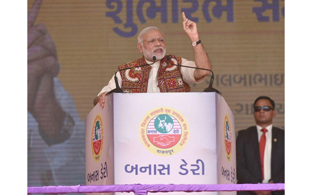 PM inaugurates cheese plant, addresses farmers in Banaskantha district of Gujarat