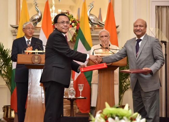 India and Myanmar sign four bi-lateral agreements 