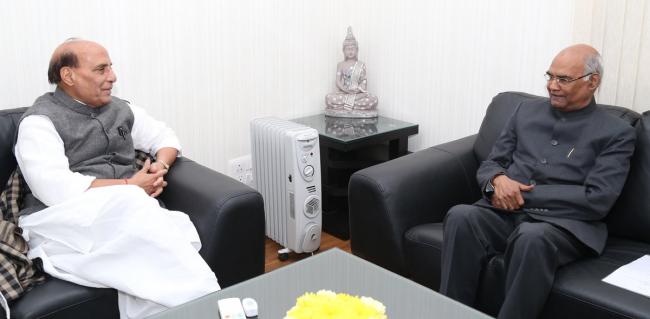 Governor of Bihar Ram Nath Kovind meets Rajnath Singh