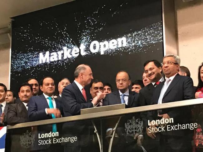 London Stock Exchange market opened on Monday by FM Arun Jaitley 