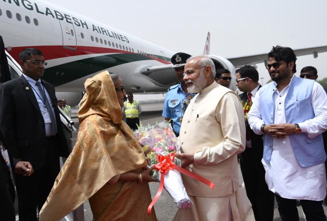 Sheikh Hasian arrives on a four-day India visit, PM Modi receives