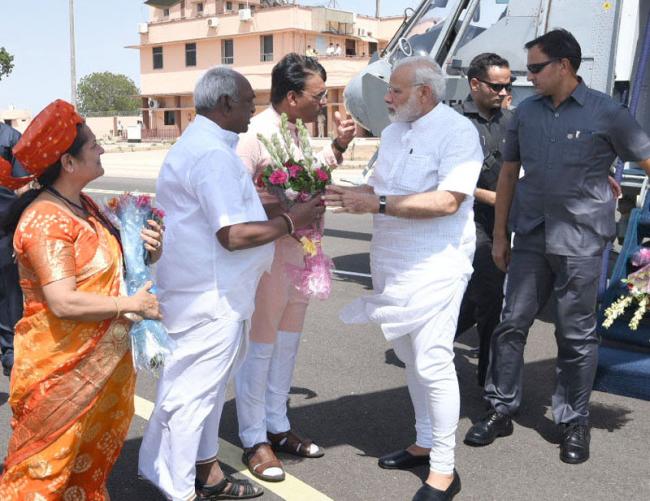 PM Modi arrives in Gujarat on a two-day visit