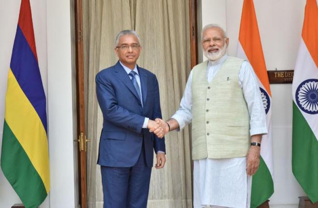 Prime ministers of India and Mauritius meet for delegation level talks on Saturday