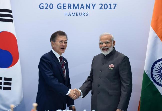 Modi meets South Korea's President Moon Jae-in